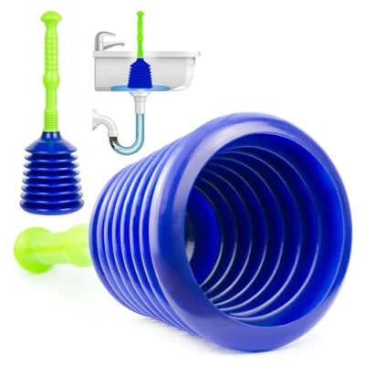 Imagen de Luigi&#039;s Desatascador a Presion de Fregadero y Tuberias Desastascador Manual para WC, Ducha, Cañerias, Baño o Desagüe Grande Potente