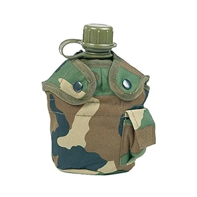 Imagen de Mil Tec Cantimplora de plástico con bolsa, incluye taza aluminio, multicolor, 22 x 11,5 8,5 cm