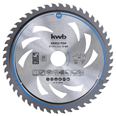 Imagen de kwb 588254 Hoja de sierra circular, Corte fino con batería, 216 x 30 mm