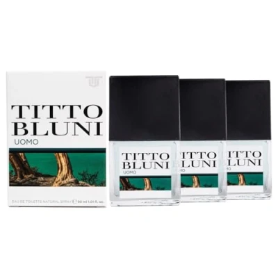 Imagen de TITTO BLUNI Uomo Promción 3 x 30 ml, Perfume Hombre de larga duración, Colonia Perfumada y en Formato Spray, Eau Toilette Masculina, Elegante, Amaderada Fresca