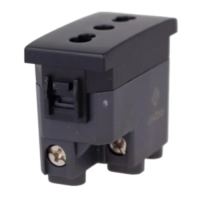 Imagen de A2ZWORLD Enchufe bipaso bivalente 2P+T 10/16A, compatible con Bticino Living, Vimar Plana (1 pcs, negro)