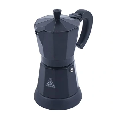 Imagen de Sengfwin Cafetera Eléctrica Negra 300ml Espresso Aluminio Moka Negro de 6 Tazas