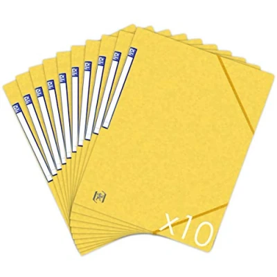 Imagen de OXFORD TopFile+ Carpetas de cartón sin solapas (formato A4, 10 unidades), color amarillo