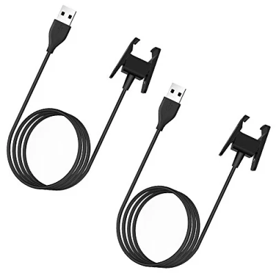 Imagen de Simpeak 2 Piezas Cargador Compatible con Fitbit Charge 2, Soporte Repuesto Portátil USB Cable Carga Negro