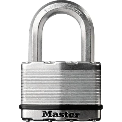 Imagen de MASTER LOCK Candado Alta Seguridad [Llaves] [Acero Laminado] [Exterior] M5EURD Ideal para Portales, Garages, Sótanos