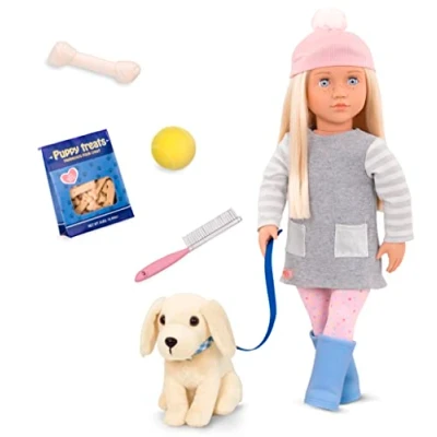 Imagen de Our Generation BD31242C1Z Muñeca 46 cm con perro Golden Retriever Meagan