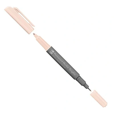 Imagen de Marabu 01470003029 Rotulador permanente Graphix en color rosa beige, con doble punta de 1 2 mm y 0,5 mm, colores brillantes, secado rápido, tinta a base alcohol, olor resistente al agua
