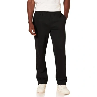 Imagen de Amazon Essentials Pantalones Deportivos de Forro Polar con Parte Inferior Abierta (Disponibles en Tallas Grandes y Largos Especiales) Hombre, Negro, M