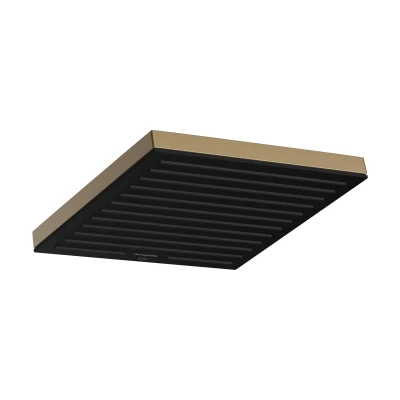 Imagen de hansgrohe Pulsify E, rociador de ducha, ducha fija rectangular, cabezal lluvia con 1 tipo chorro para conexión pared y techo, sistema antical, bronce cepillado