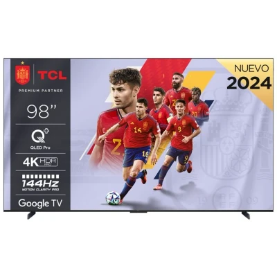Imagen de TV QLED 98&quot; TCL 98C655, UHD 4K, Quad Core, Smart TV, Google Game Master 3.0, 144 Hz, Dolby Atmos, Brushed titanium metal front