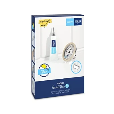 Imagen de GROHE QuickGlue S2 Set con 2 pegamentos Glue, barras de ducha QuickFix, tiempo secado 24 horas, ref. 41245000