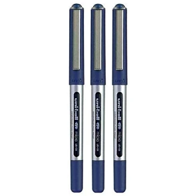 Imagen de Uni Ball Azul Ojo Micro Bolígrafo 0.5mm Metal Punta 0.2mm Line Agua Basado Tinta Pigmento Flujo Sistema Impermeable Antidisipamiento UB 150 (Paquete de 3)