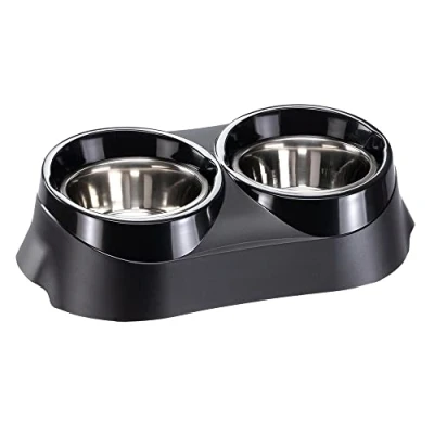 Imagen de Ferplast Porta Comederos para Perro Duo Feed con 2 de Acero Inoxidable Sistema Alimentación Doble Antideslizante y Ecológico Perro, 3,6 litros