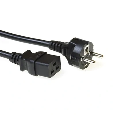Imagen de ACT Cable de alimentación Toma C19 a Clavija CEE7/7, IEC 60320, 3 m, para SAI y servidores AK5022