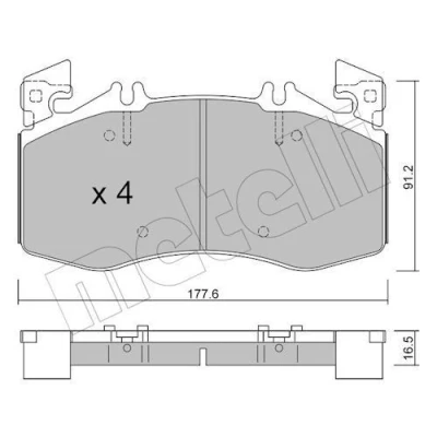 Imagen de METELLI 22 1270 0 Juego de pastillas freno preparado para indicador desgaste MERCEDES BENZ: Clase A, CLA Coupé, GLA