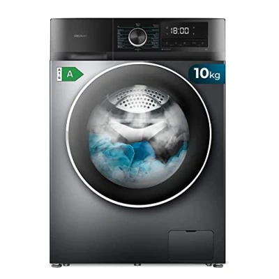 Imagen de Cecotec Lavadora 10Kg de Carga Frontal Bolero Dresscode 10500 Inverter Steel A 1950W, 1400 rpm, Motor Plus, Bajo Consumo, 16 Programas, Lavado con Vapor, Delay Start, Acero