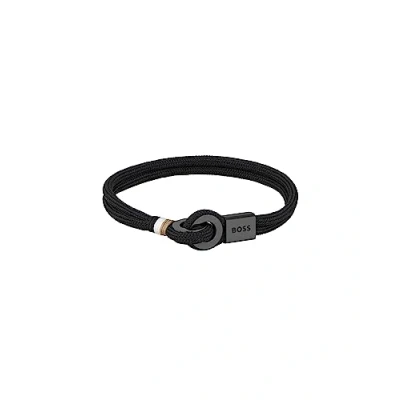 Imagen de BOSS Jewelry Pulsera para Hombre Colección THAD SPORT de Nailon, Negro, S