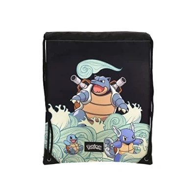 Imagen de Pokémon Mochila Saco Juvenil, Diseño Squirtle, con Asas Regulables, Color Azul (CyP Brands)