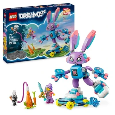 Imagen de LEGO DREAMZzz Izzie y Bunchurro el Conejo Jugón Figura Articulada, Juguete 2 en 1 para Niñas Niños de 7 Años o Más con Minifigura, Cyberling Monopatín, Regalo Cumpleaños 71490