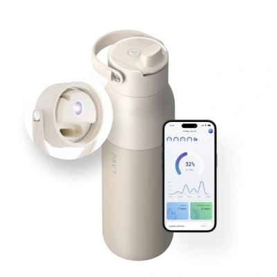 Imagen de LARQ Bottle PureVis 2 1L Purificador UV auto limpiante + App de hidratación, Botella acero inoxidable aislada Reutilizable, Ideal para viajes, Garantía años, Mojave Dune