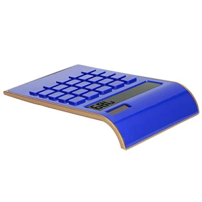 Imagen de lyrlody Calculadora, 10 Dígitos Calculadora de Botones Grandes Solar Escritorio con Pantalla LCD Grande Botón Sensible para Negocios en Casa, Oficina(Azul)