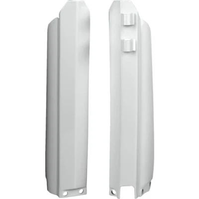 Imagen de POLISPORT 8392000001 Juego de protectores horquilla fabricado en polipropileno resistente a los impactos sin herrajes compatible con motocicletas Yamaha color blanco