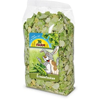 Imagen de JR FARM Hojuelas de Guisantes Paquete Triple 3 x 200 g Snack para Todos los roedores y Conejos Enanos Precocidos Suavemente fácilmente digeribles Especialmente Ricos en vitaminas A C