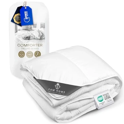 Imagen de FAM Home edredón de microfibra suave 150 x 220 cm, lavable para todo el año, hipoalergénico, alérgicos, acolchado