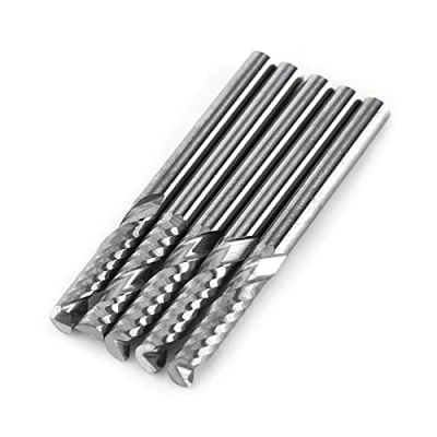 Imagen de Akozon 5pcs Cortador de Fresado 3.175 mm (1/8&quot;) Mango Fresa Molino Extremo único Carburo Tungsteno Tool CNC