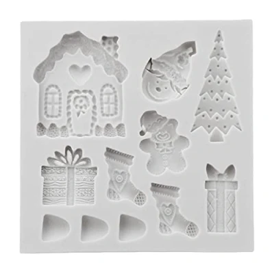 Imagen de Moldes de silicona para decoración pasteles Navidad, fondant, caramelos, galletas, chocolate, utensilios hornear