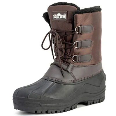 Imagen de Hombre Cordones Corto Nylon Invierno Nieve Lluvia Pato Botas BRO46 AYC0142 Marrón