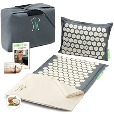 Imagen de BACKLAxx ® Set de esterilla acupresion Para la relajación espalda, cuello, hombros y pies Alfombra contra tensión
