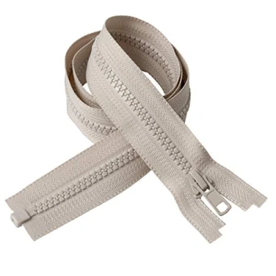 Imagen de IPEA Cremallera de 70 cm largo Color Beige 2 unidades Cadena tamaño 5 Cremalleras divisibles para deslumbramiento decoración costura chaquetas Ancho 30 mm