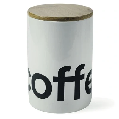 Imagen de Villa d&#039;Este Home Tivoli Bamboo Tarro de café, Bambú Gres, Color Blanco, Ø 10 x h. 14,6 cm