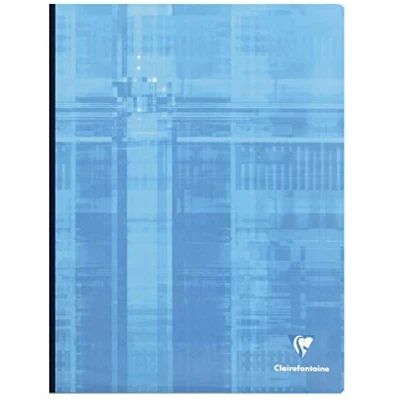 Imagen de Clairefontaine 69342C Un cahier broché dos toilé 192 pages 24x32 cm 90g petits carreaux, couverture carte pelliculée couleur aléatoire