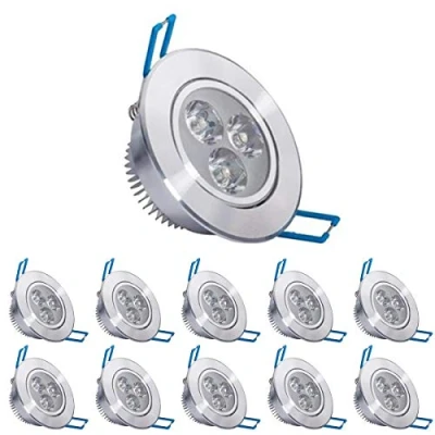 Imagen de Paquete de 10,Pocketman 220V 3W Lámpara techo LED Downlight,Blanco frío Iluminación empotrada,Controlador incluido