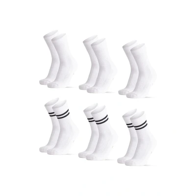Imagen de Danish Endurance Tennis CREW 6 PACK Calcetines, Talla: 43 47, Mc black stripes white