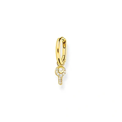 Imagen de THOMAS SABO Pendientes de Aro Simple con Colgante Llave en Plata Chapada Oro CR701 414 14, Amarillo