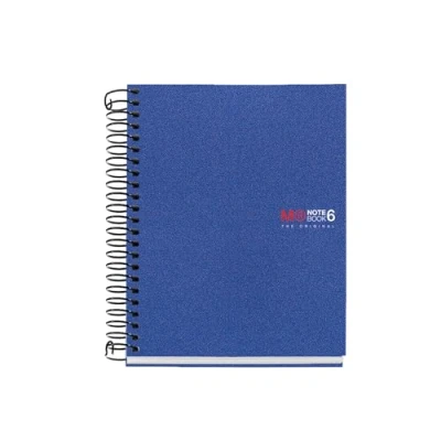 Imagen de Miquelrius Cuaderno A6 con 6 Franjas de Color, Cuadriculado Microperforado, Libreta A6, Papel Extra Opaco 70 g/m². Espiral Coil Lock, Cuadrícula, Notebook The Original, Azul