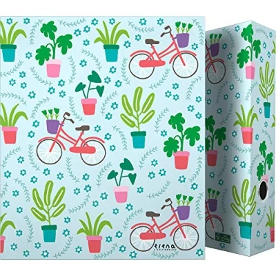 Imagen de Grafoplás 88171992 Colección Elena Corredoira Carpeta de 4 Anillas Mixtas 40mm, Modelo Bicis, A4