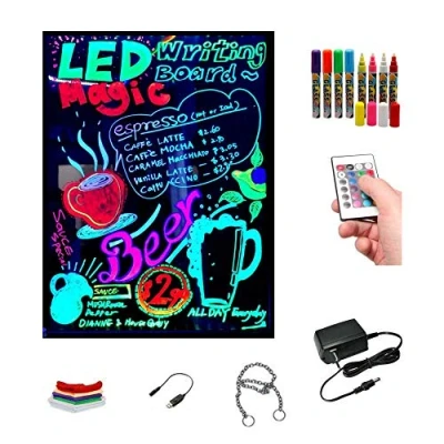 Imagen de Pizarra LED luminosa 60x80cm, RGB, acrílica + PACK 8 ROTULADORES, ENTREGA 1 3 DÍAS