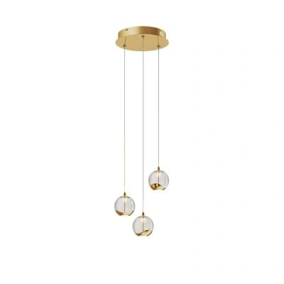 Imagen de LED lámpara colgante &#039;Hayley&#039; en Transparente hecho de Vidrio e.o. para Salón &amp; Comedor (3 llamas,) Lucande vidrio, colgante, mesa comedor,