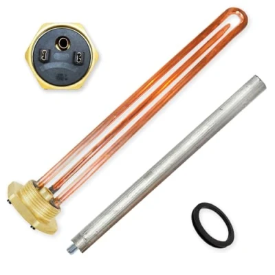 Imagen de GOLDMAN SERVICE Kit Resistencia Termo Eléctrico Monoblock Roscada de 1¼ Pulgadas Anodo Magnesio Junta. Recambio para Calentador agua, Acumulador Solar, Caldera (1500W)