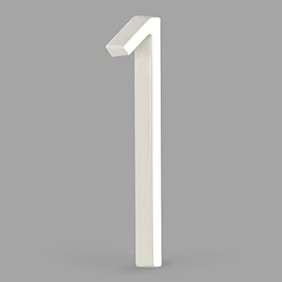 Imagen de HASWARE Número De Casa Flotante: 5 Pulgadas (12cm) Números Puertas Modernos SeñAlizacióN Para La Oficina Correos Calle (1, Blanco)