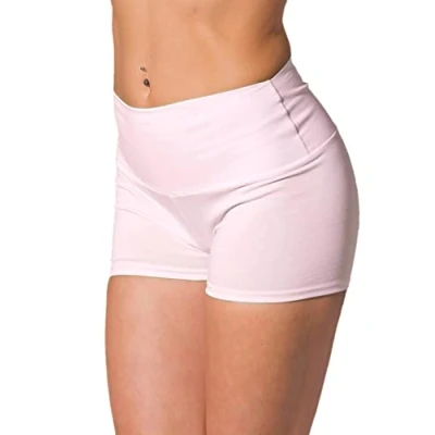 Imagen de Alkato Pantalones Shorts Cortos de Cintura Alta para Mujer, Rosa Claro, 42