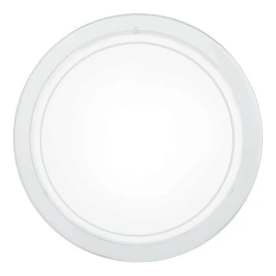 Imagen de EGLO plafón PLANET 1, aplique de pared con 1 bombilla, acero, color blanco, vidrio pintado casquillo E27