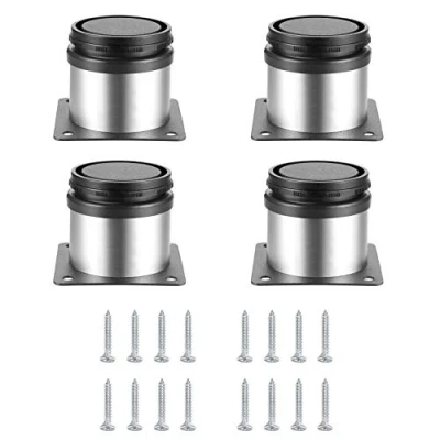 Imagen de HAOCHEN 4 Piezas Patas para Muebles Altura Regulables, Ajustables, Mesas Acero Inoxidable, Sofá Mesa Estantes, con Tornillos (50X50MM, Plata)