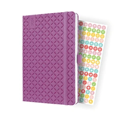 Imagen de SIGEL J4115 Jolie Agenda semanal 2024, tapa dura, 13,5 x 20,3 cm, 174 páginas, violett
