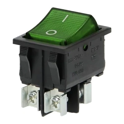 Imagen de Miratic Interruptor Basculante Iluminado Encendido Apagado 230V 16A 50Hz (carcasa negra/botón verde)