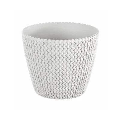 Imagen de Maceta redonda 8L Prosperplast Splofy de plastico en color blanco, Ø25,9 x 22 cm